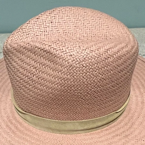 Lovely Bird - SAN SEBASTIAN STRAW FEDORA QUARTZ PINK - Sz. M - Picture 4 of 7